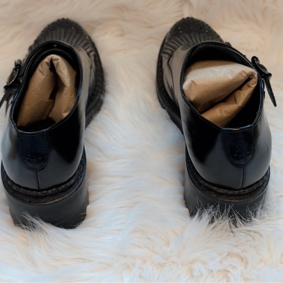 Black Women's Brogue Shoes - Picture 4 of 8